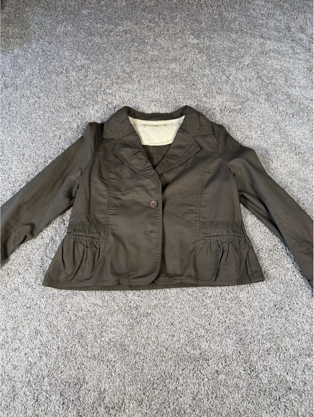 Pou Dou Dou Women's Delaine Utility Blazer in Moss Green Size Small